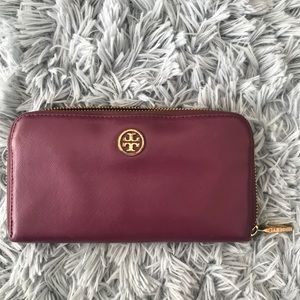 Deep purple Tory Burch wallet- gently worn